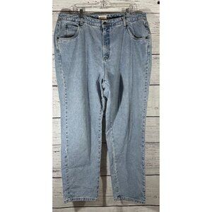Talbots Woman Jeans Sz 20 W Plus Light Blue Wash High Rise Cotton Mom Straight